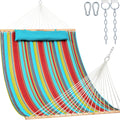 Lazy Daze Double Quilted Hammock with Carabiners & Soft Pillow for Outside