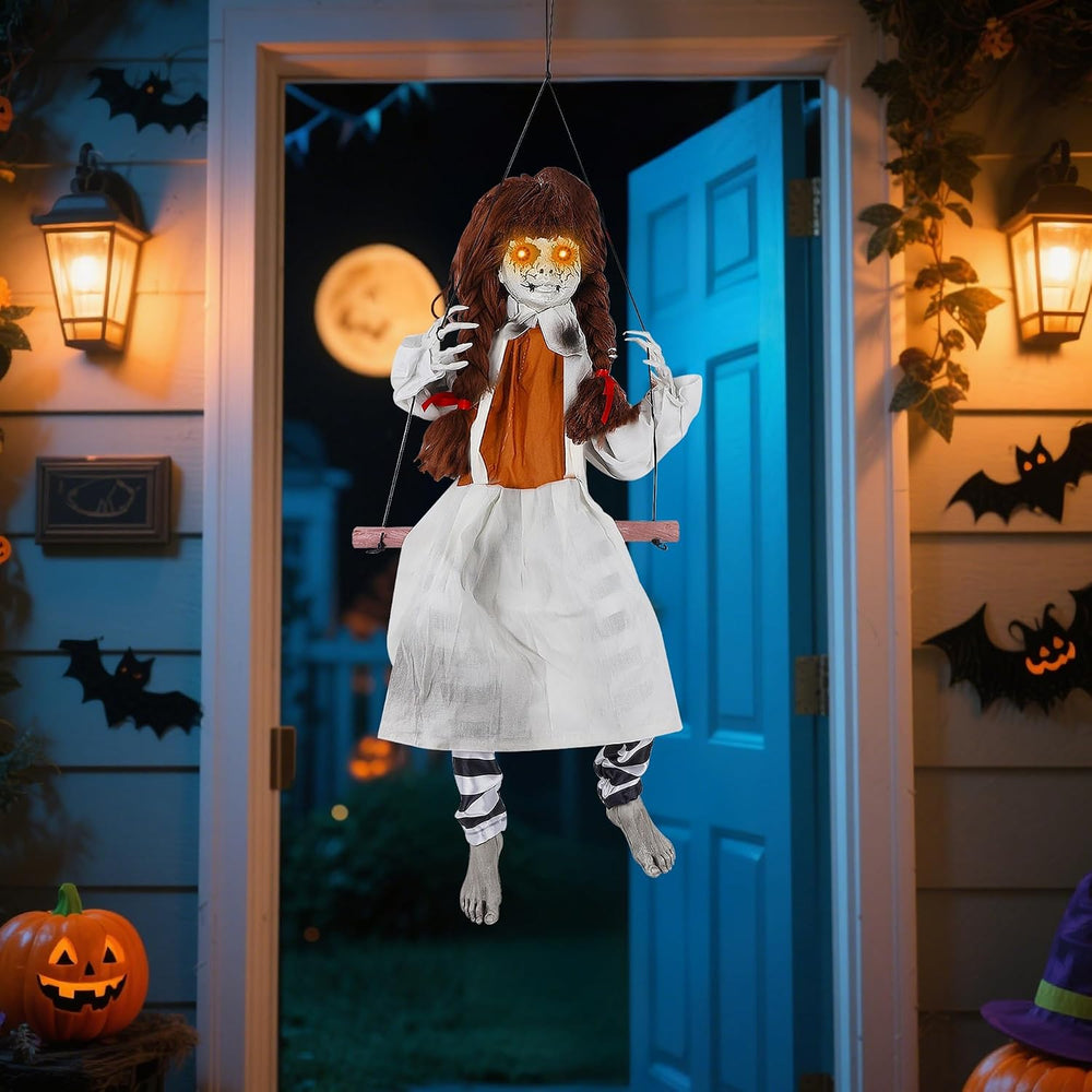 Prsildan Animatronic Halloween Decorations Outdoor Scary Ghost Girl Decor