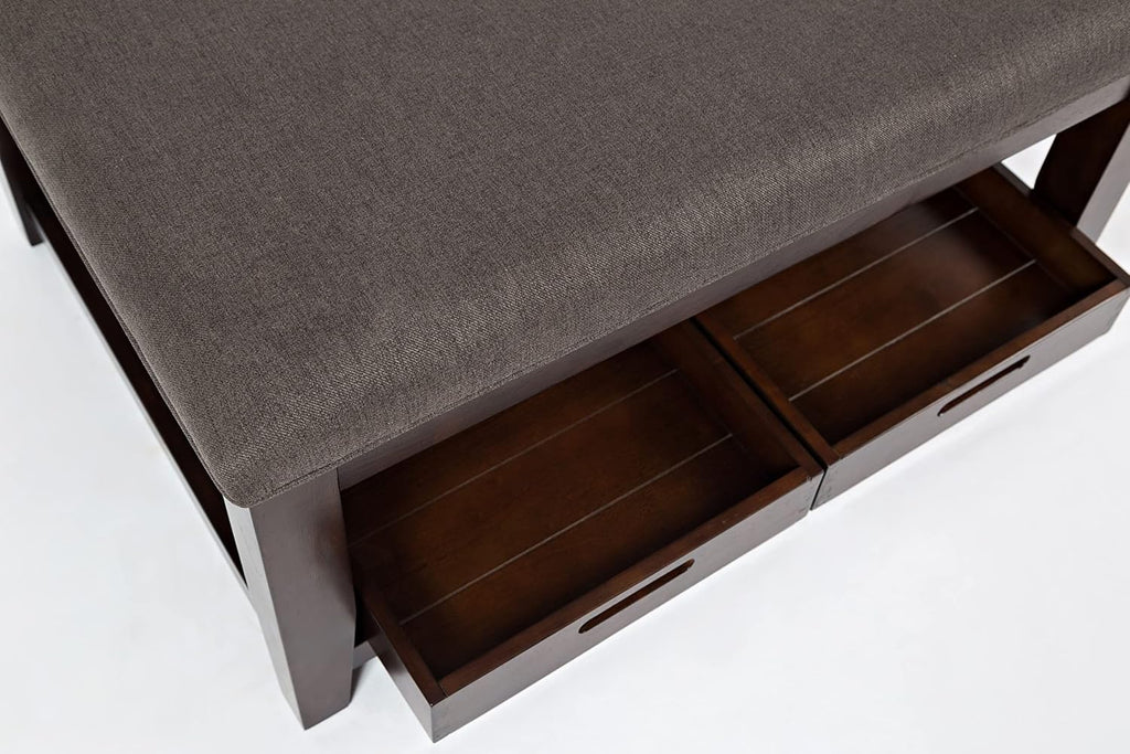 Jofran Upholstered Ottoman Coffee Table, Contemporary Accent Table for Living Room, Cocktail Table with Soft Seating Surface, Brown