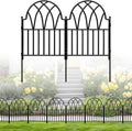 19 Pack Decorative Garden Fence Panels - 20.07 Ft Black Arched Metal Landscape Border Edging with Floral Design,No-Dig Rustproof Wire Fencing for Flower Beds, Patios, Dog, Yard, Outdoor