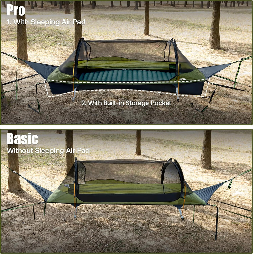 Night Cat Flat Lay Hammock: Non-Rolling Hammock Tent for Adults 1 Person 330LBS