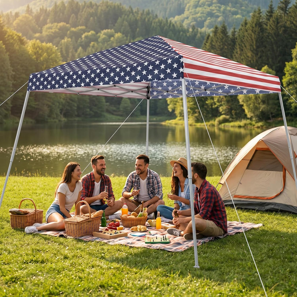 11 ft pop up canopy tent, outdoor easy shown in use
