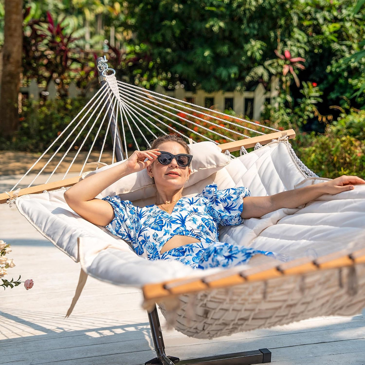 Lazy Daze Double Hammock Pad and Pillow Set for Spreader Bar Rope Hammock