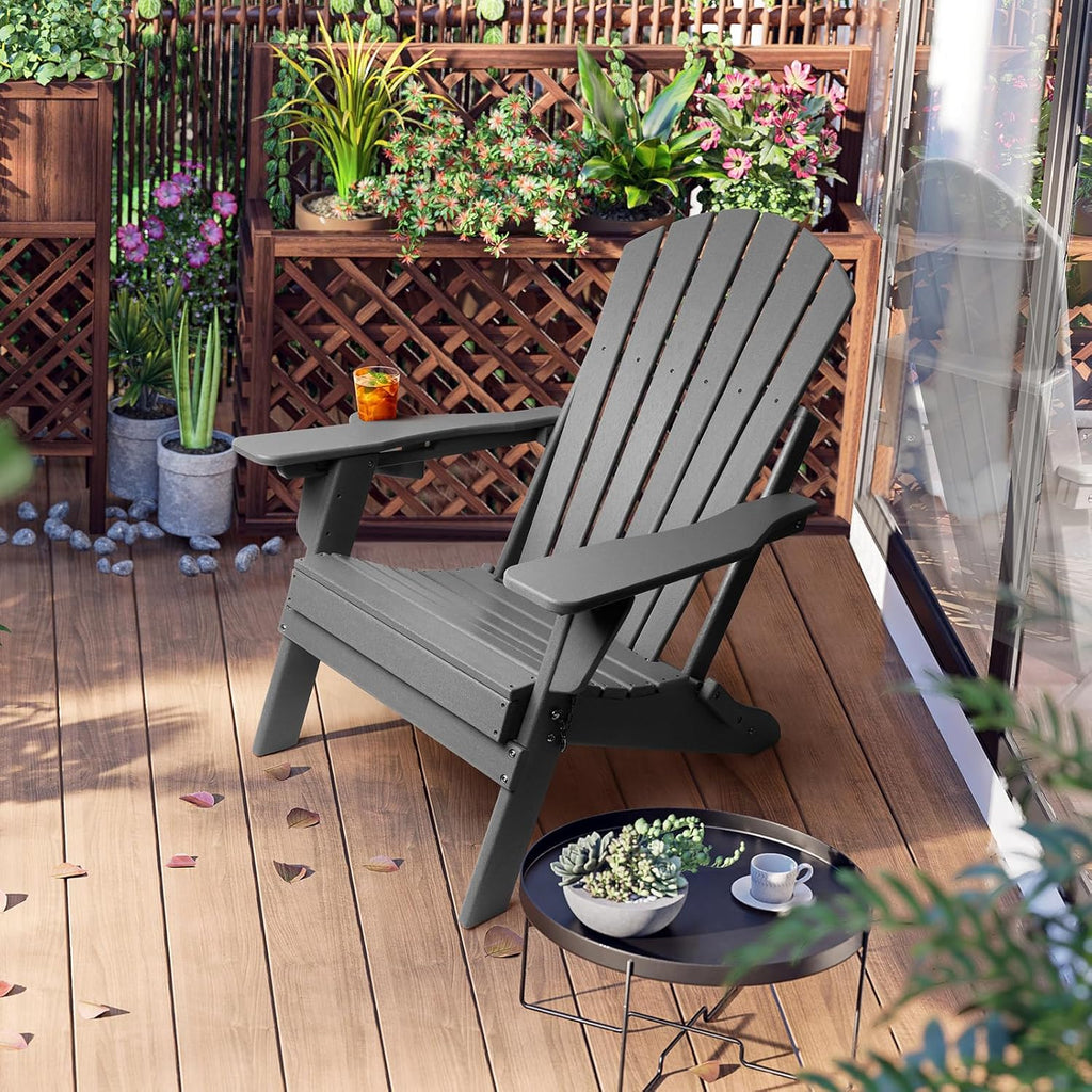 FUNBERRY Oversized Folding Adirondack Chair with Adjustable Backrest 400LBS