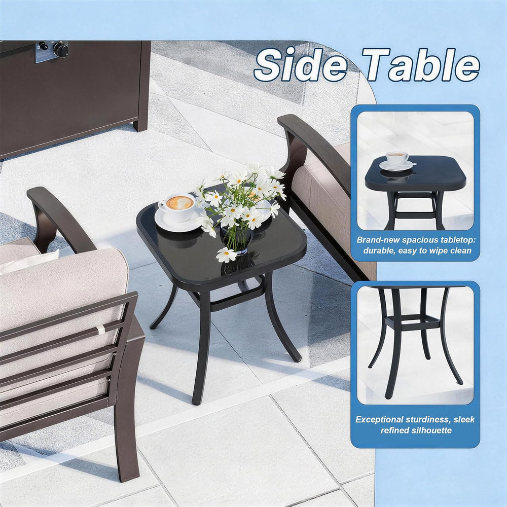 Kurapika 3 Pieces Patio Furniture Set, Outdoor Aluminum Rocking Chair, Patio ...