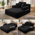 Avenix 70" Oversized Boneless Chaise Lounge Chair Indoor, Comfy Oversized Reading Chair Sleeper Sofa Couch Bed with 3 Fluffy Pillows, No Assembly Required, Black