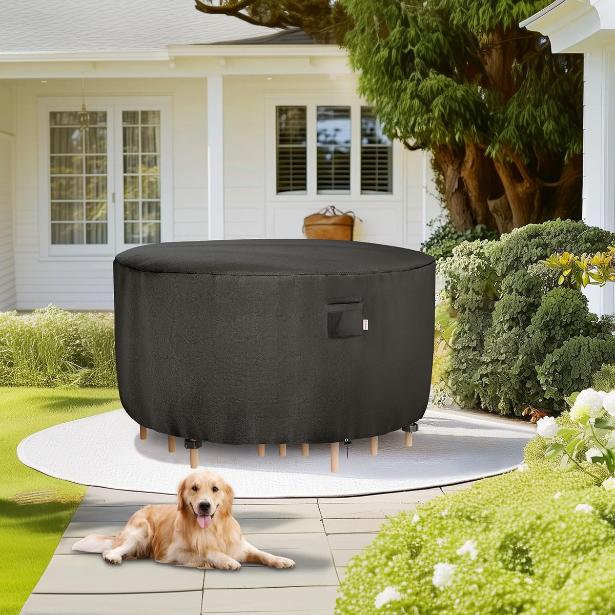 iBirdie Outdoor Round Table Cover 70 x 28 inch, 6 ft, Waterproof, 600D