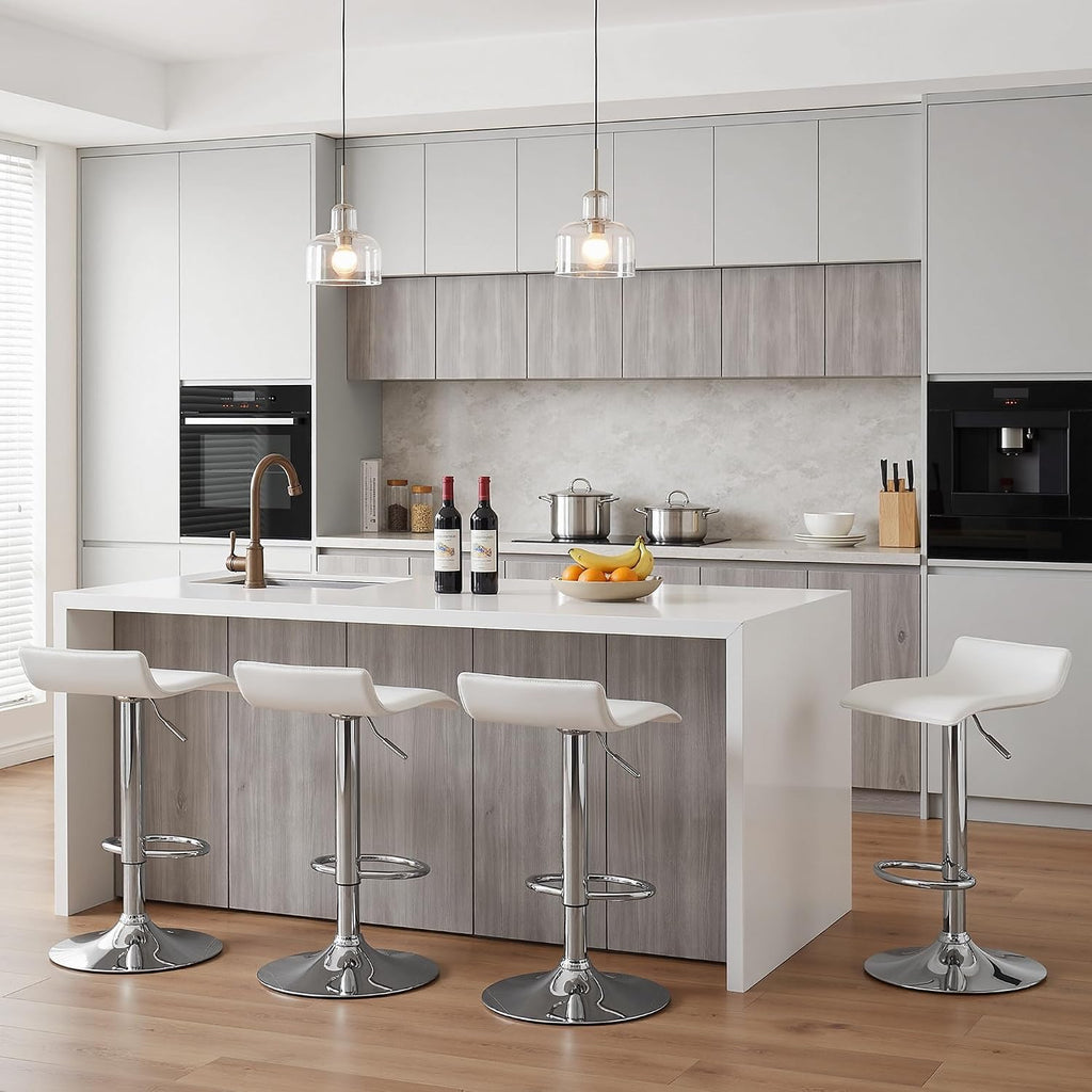 vecelo bar stools set of 4, armless adjustable, front angle view