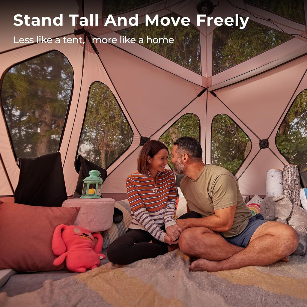 Space Acacia Lite Camping Tent, Pop Up Tents for Camping, Lightweight & Durable Beach Tent, Level 7 Wind Resistance, UPF 50+ | Quick Setup for Camping & Backyard, Banyan