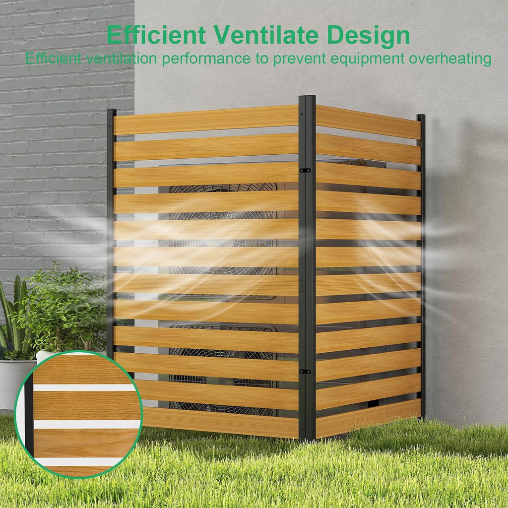 DoCred 38" W x 60" H Air Conditioner Fence, Wood Privacy Screen 1 Panel