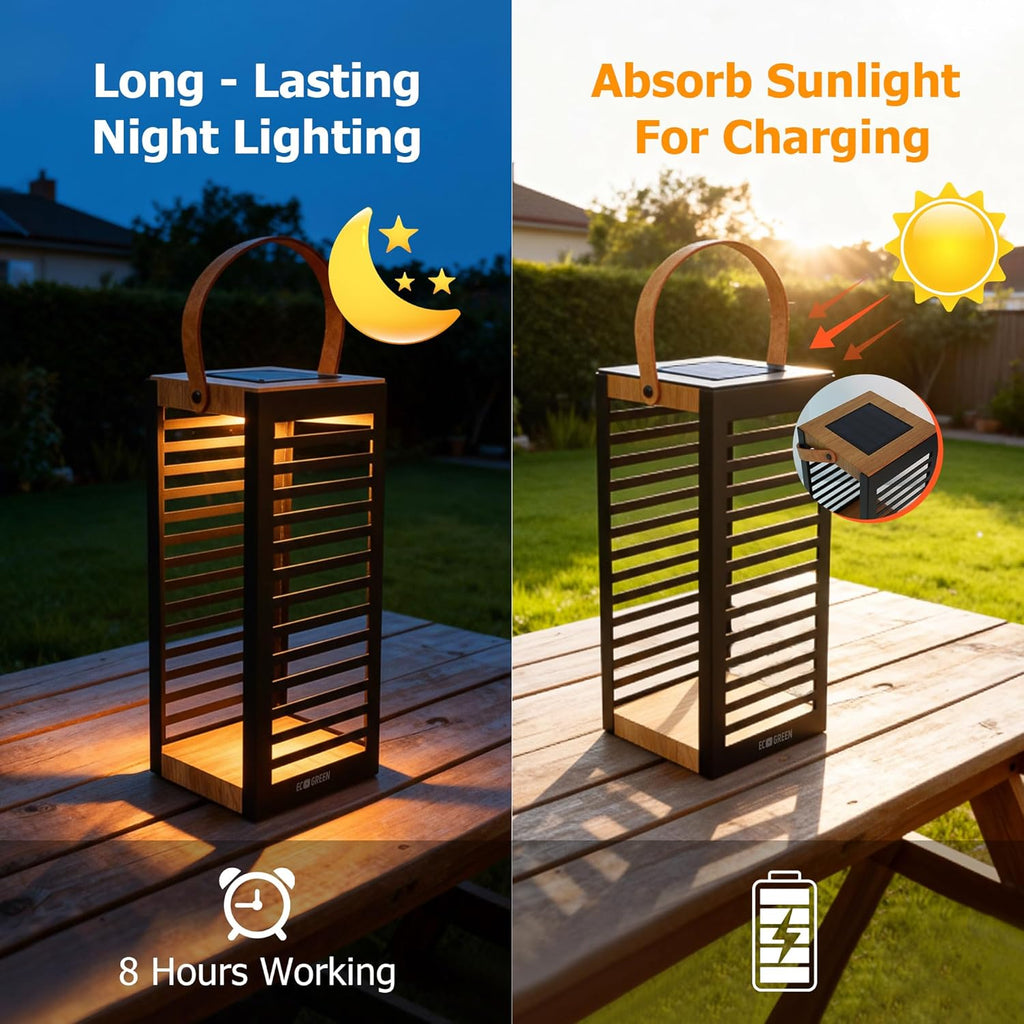EcoGreen Solar Floor Lamp, Solar Lanterns Outdoor Waterproof for Yard