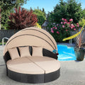 Outdoor 66in Round Daybed Replacement Canopy Cover,Khaki