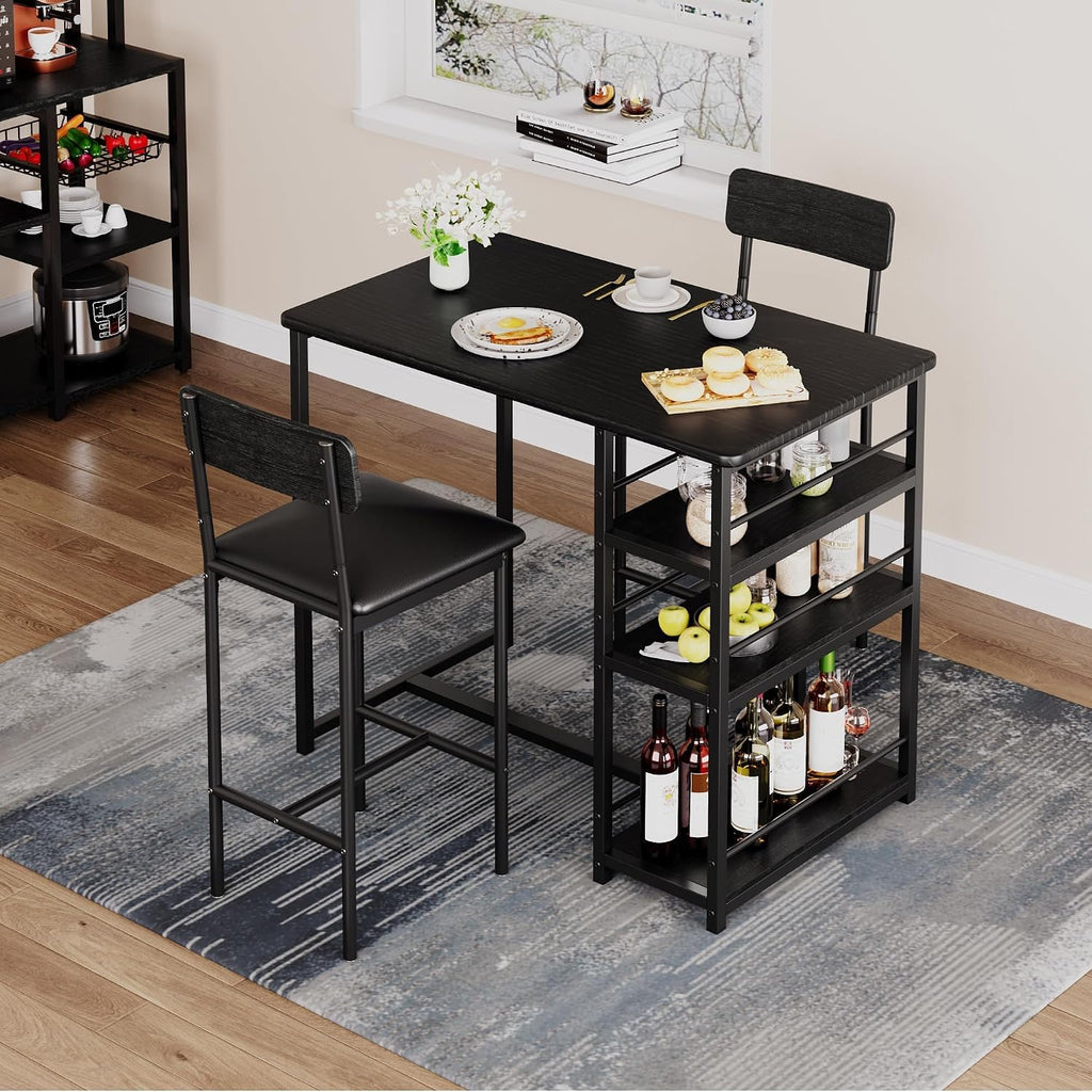 bar table and chair set with 3 shelves, package contents