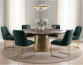 ROCITY Set of 6 Modern Velvet Dining Chairs, Green