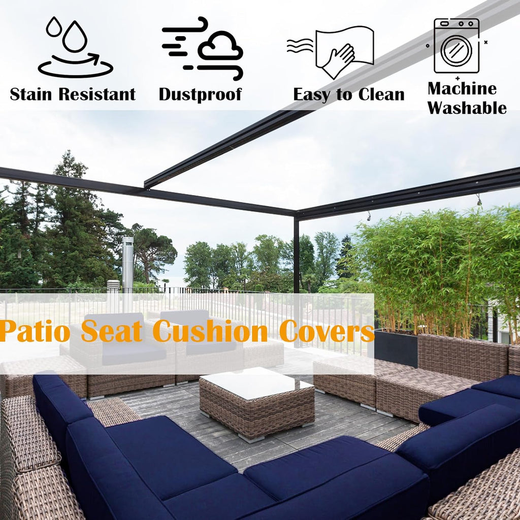 SK Studio Patio Cushion Covers Waterproof Outdoor Furniture Cushion Covers