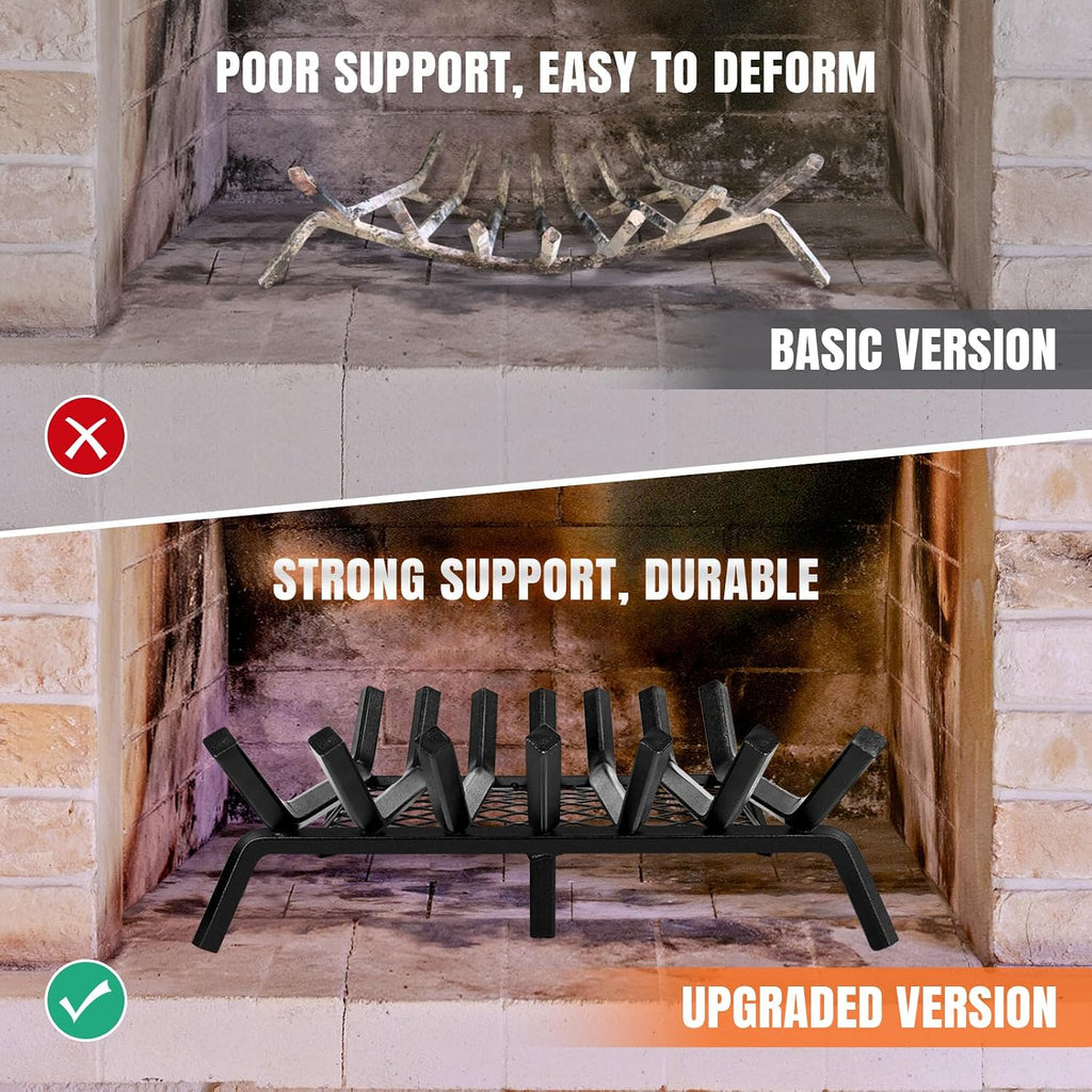 INNO STAGE 24 Inch Fireplace Grate with Ember Retainer