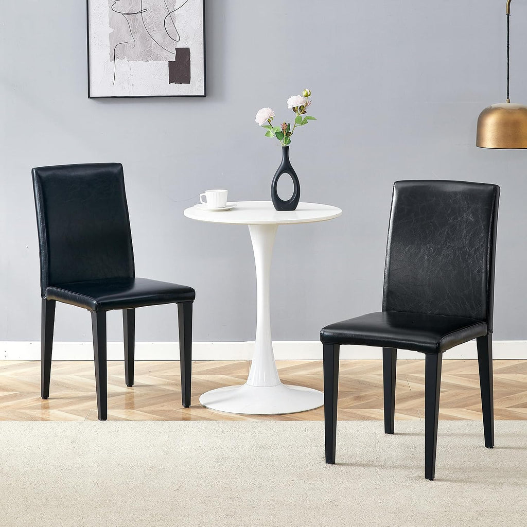 Black Dining Chairs Set of 4,Armless Kitchen Room Chair for Dining