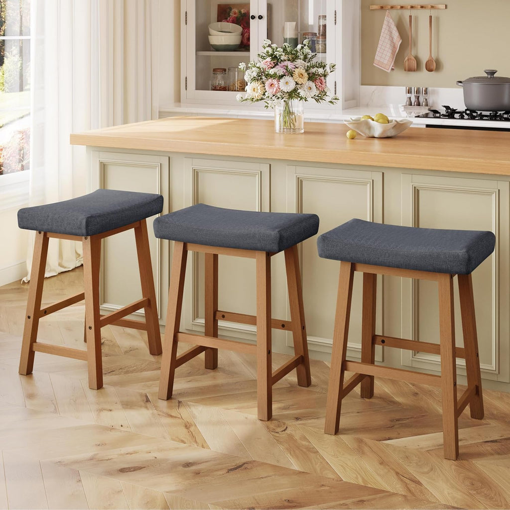 Yaheetech 24 Inch Counter Height Bar Stools Set of 3 Backless