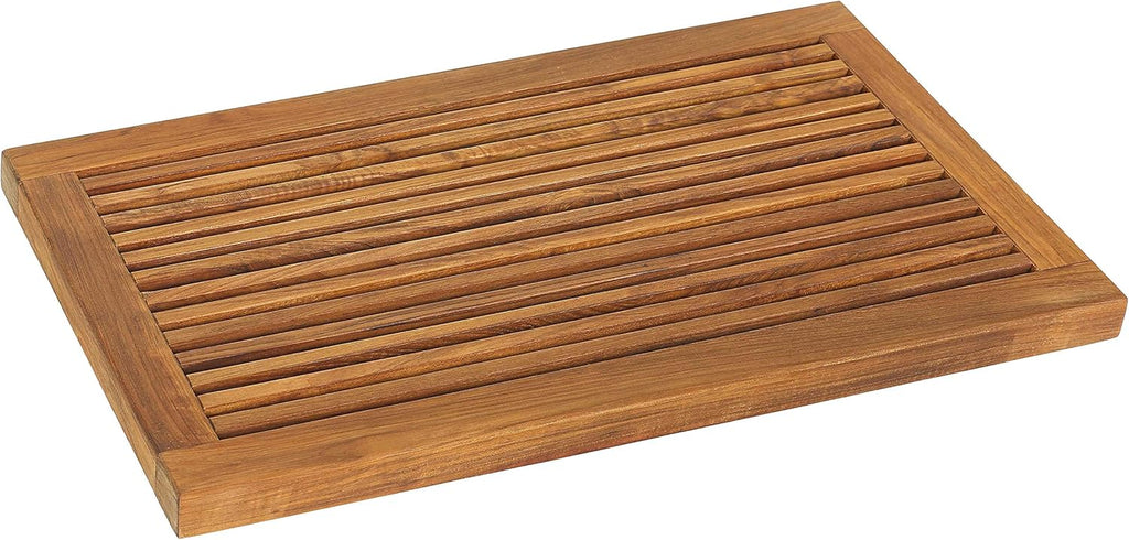 Bare Decor Dasha Spa Shower or Door Mat, 31.5 by 17.75-Inch, Solid Teak Wood and Oiled Finish