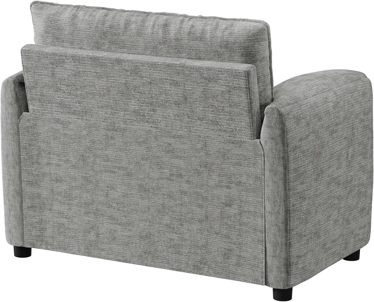ONBRILL Oversized Accent Chair, 41 Inch Chenille Fabric Armchair, Grey