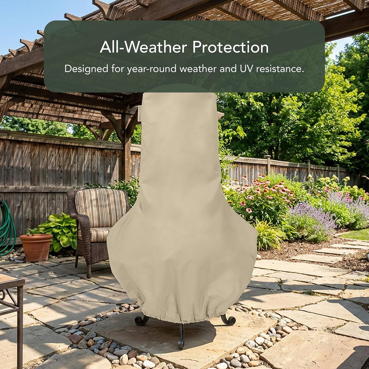 covermates elite chiminea cover - 28"diameter x 48"h, close-up detail