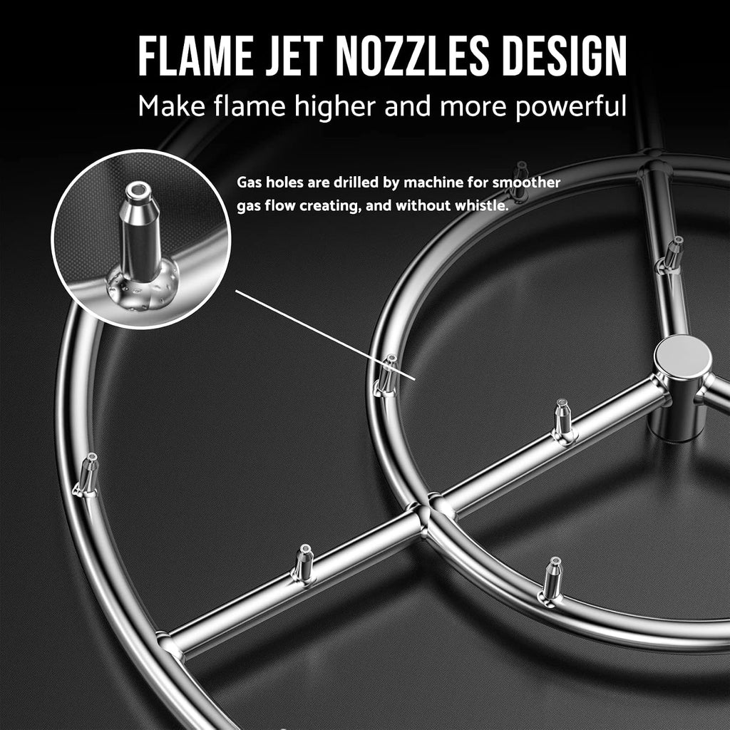 Skyflame 24-Inch Round Stainless Steel Fire Pit Jet Burner Ring