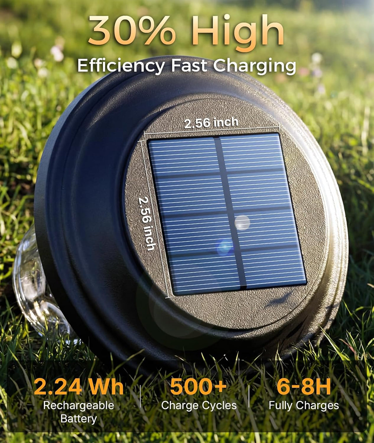 XMCOSY+ Solar Garden Lights 4 Pack, Metal Glass Solar Pathway Light Outdoor