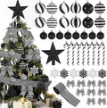 68 Pcs Black and White Christmas Tree Decor Nightmare Halloween Ornaments