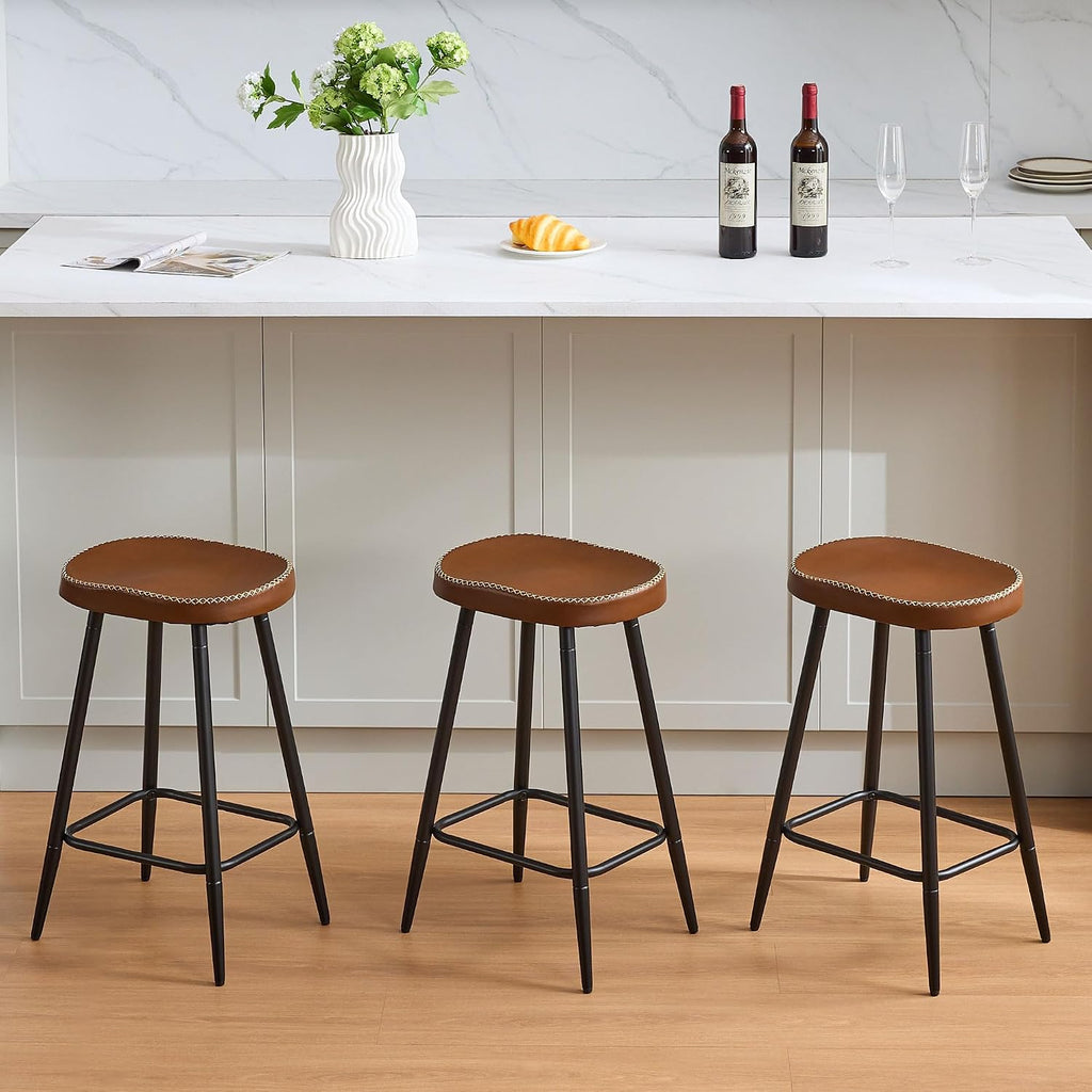 Counter Height Stools Set of 3, 24 Inch Barstools for kitchen island