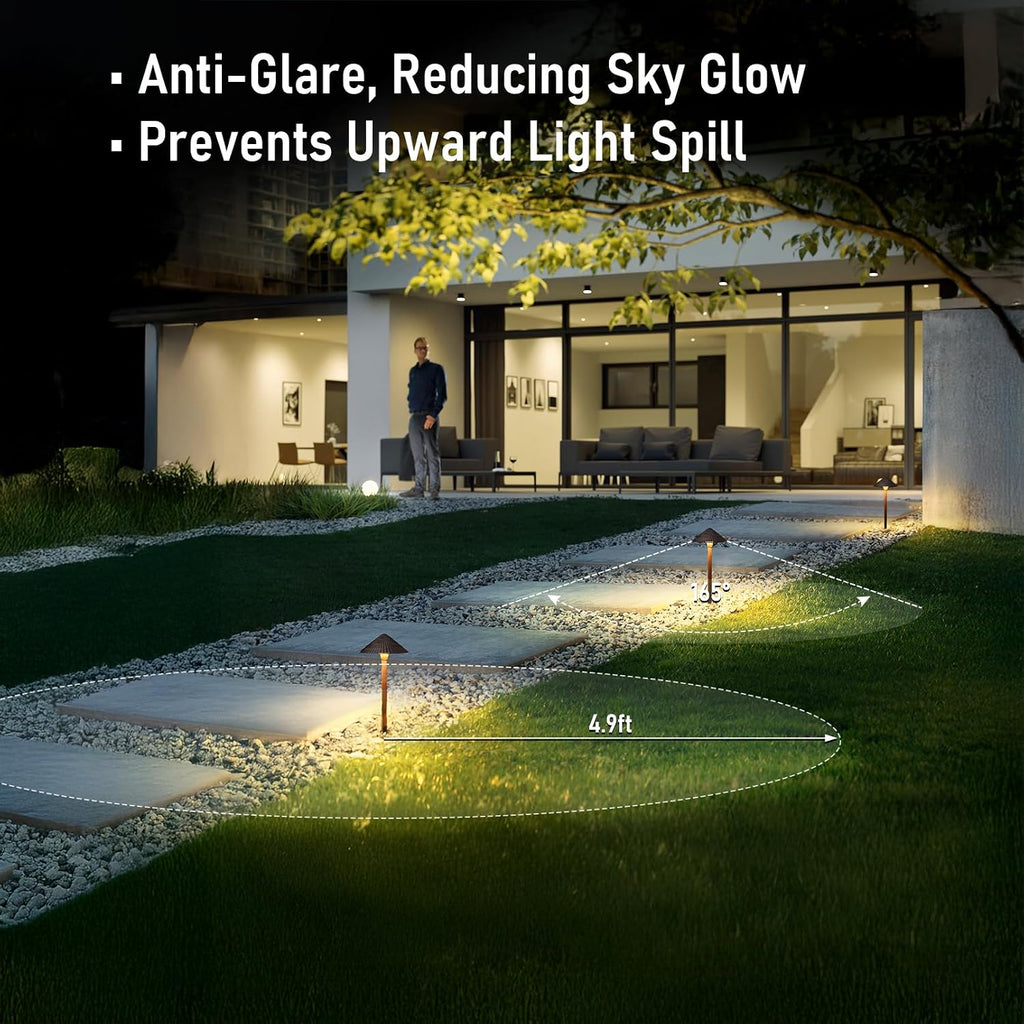 LEONLITE 4-Pack 5CCT LED Low Voltage Landscape Path Lights, 12-24V AC/DC