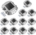 VOLISUN Solar Deck Driveway Dock Lights,Solar Pathway Lights,White 12 Pack