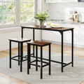COSTWAY 3-Piece Dining Table Set, 47.5" Counter-Height Kitchen Table Set