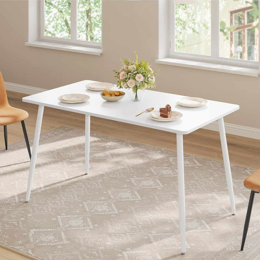 VASAGLE 55.1" Dining Table for 4-6 People, Modern Kitchen Table