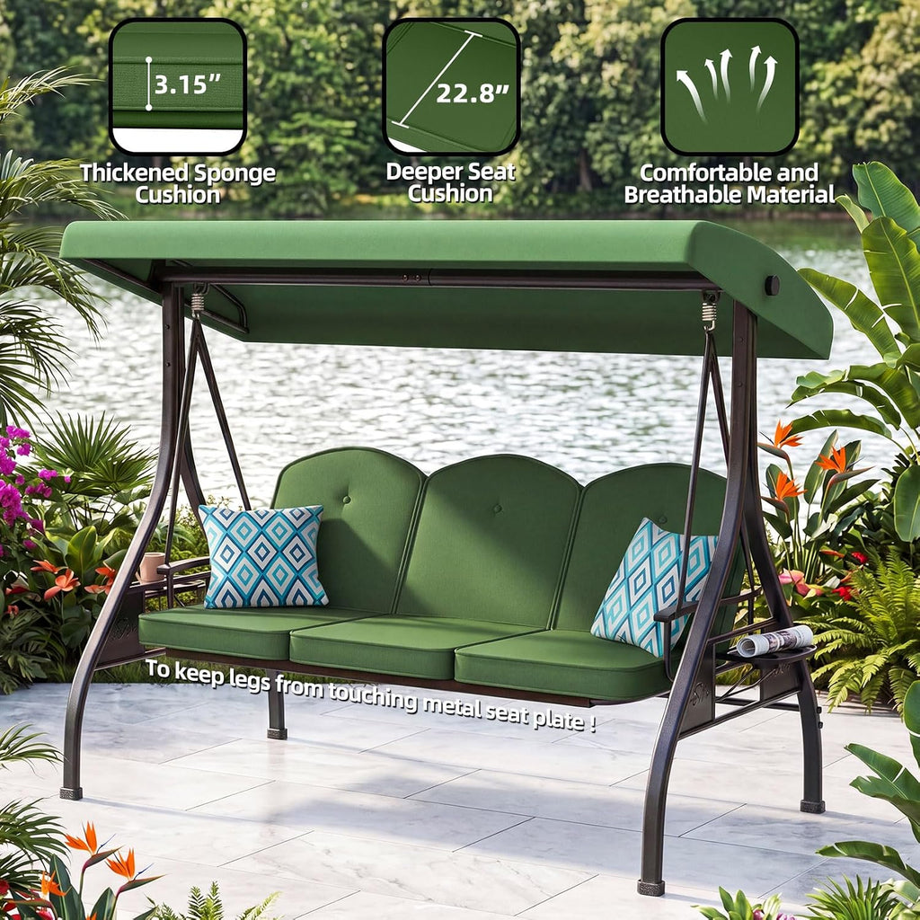 patio swing with canopy convertible outdoor porch swing, close-up detail