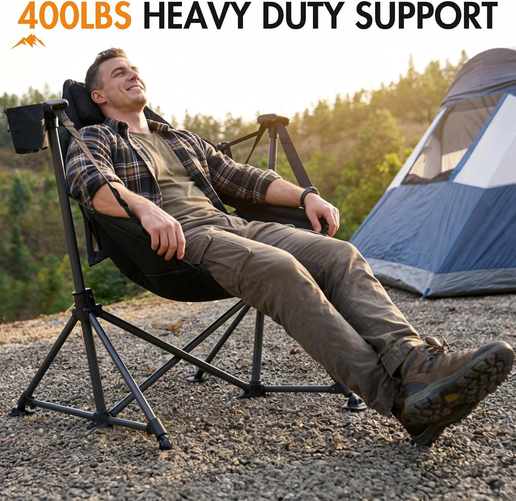 Portal Hammock Camping Chair,Adjustable Recline Backrest,Black
