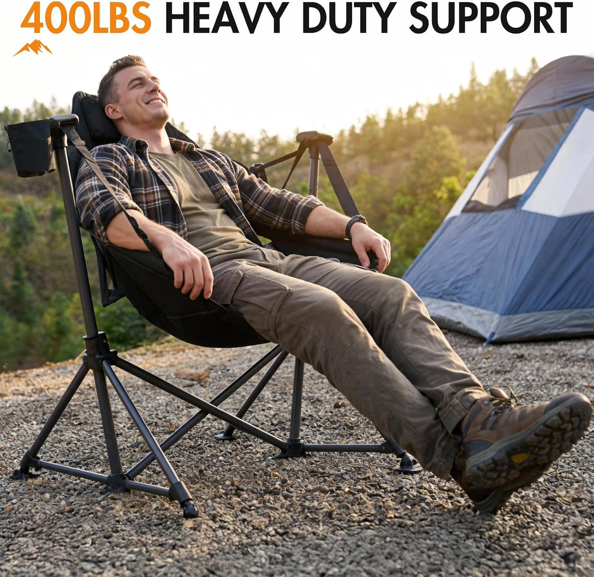 Portal Hammock Camping Chair,Adjustable Recline Backrest,Black