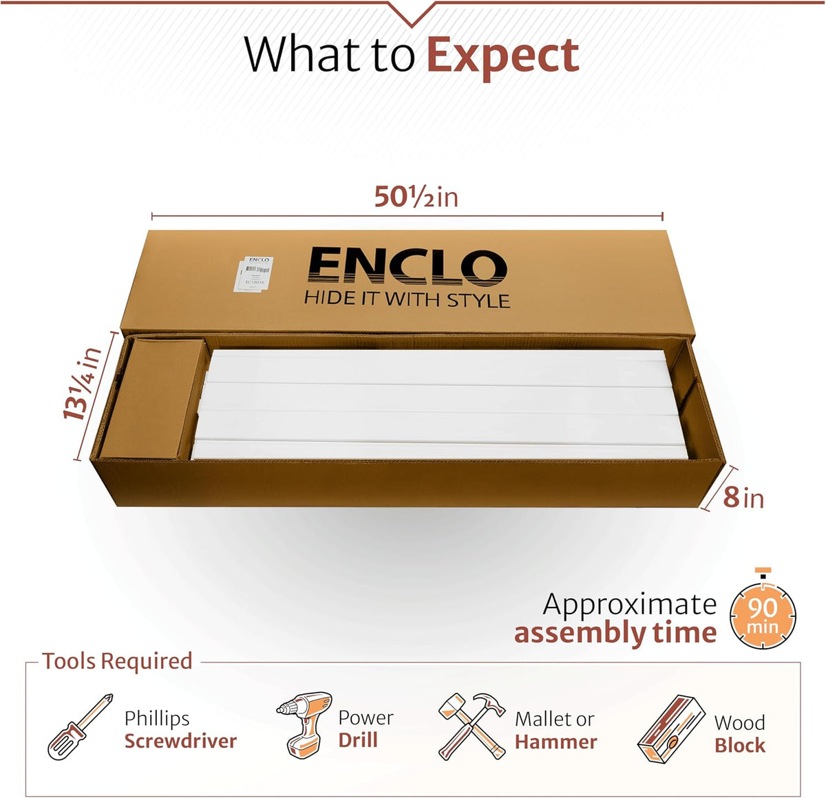 Enclo Hartford Privacy Screen, White Vinyl DIY No Dig Kit