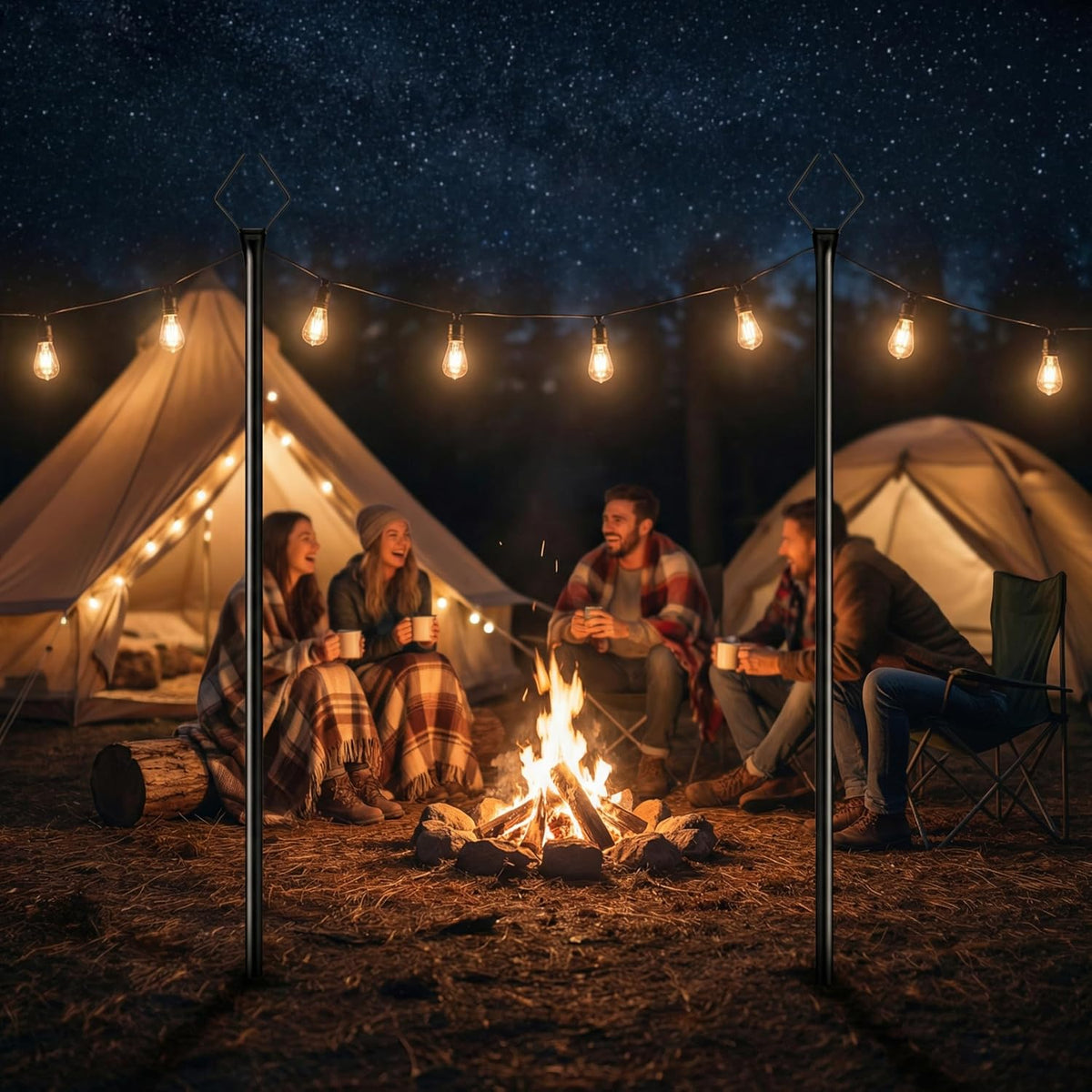 10FT Outdoor String Light Poles, Pack of 4