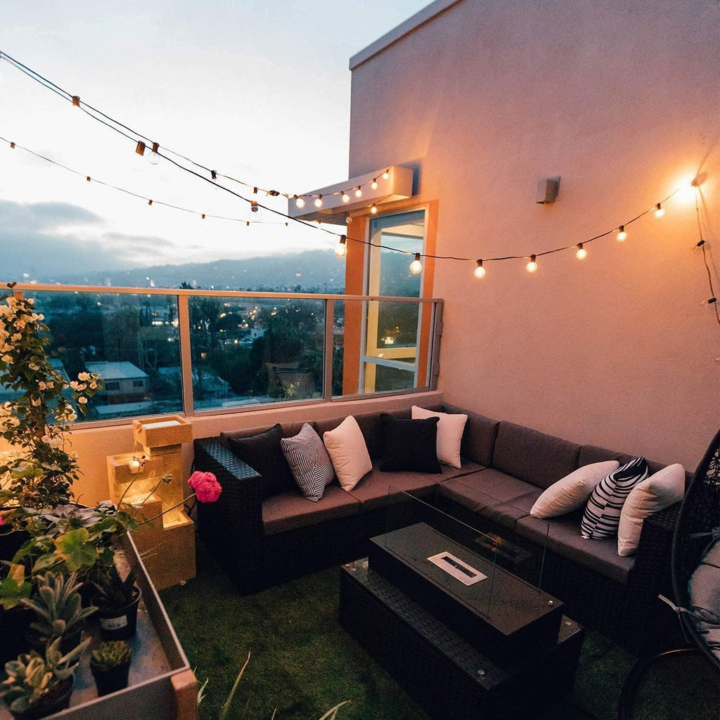 Outdoor String Lights, 50FT 52 LED Bulbs Connectable Patio Lights (2 Spare)