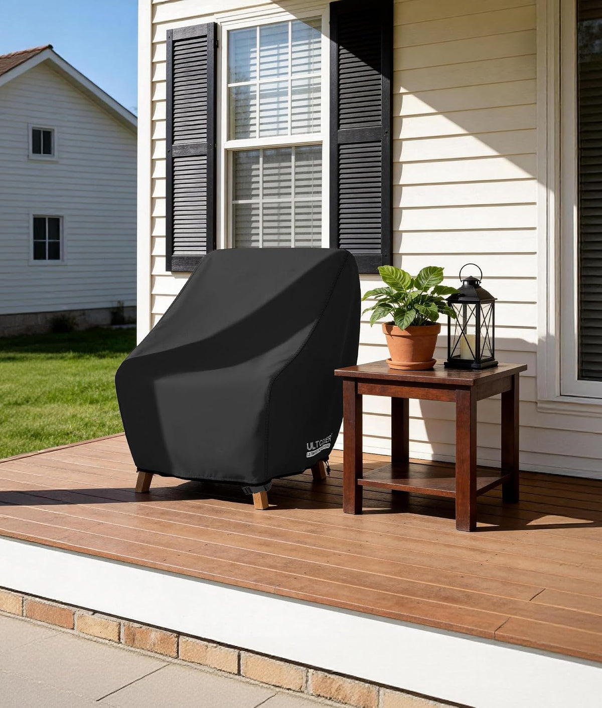 ULTCOVER Waterproof Patio Chair Cover, 32W x 34D x 34H in, Black