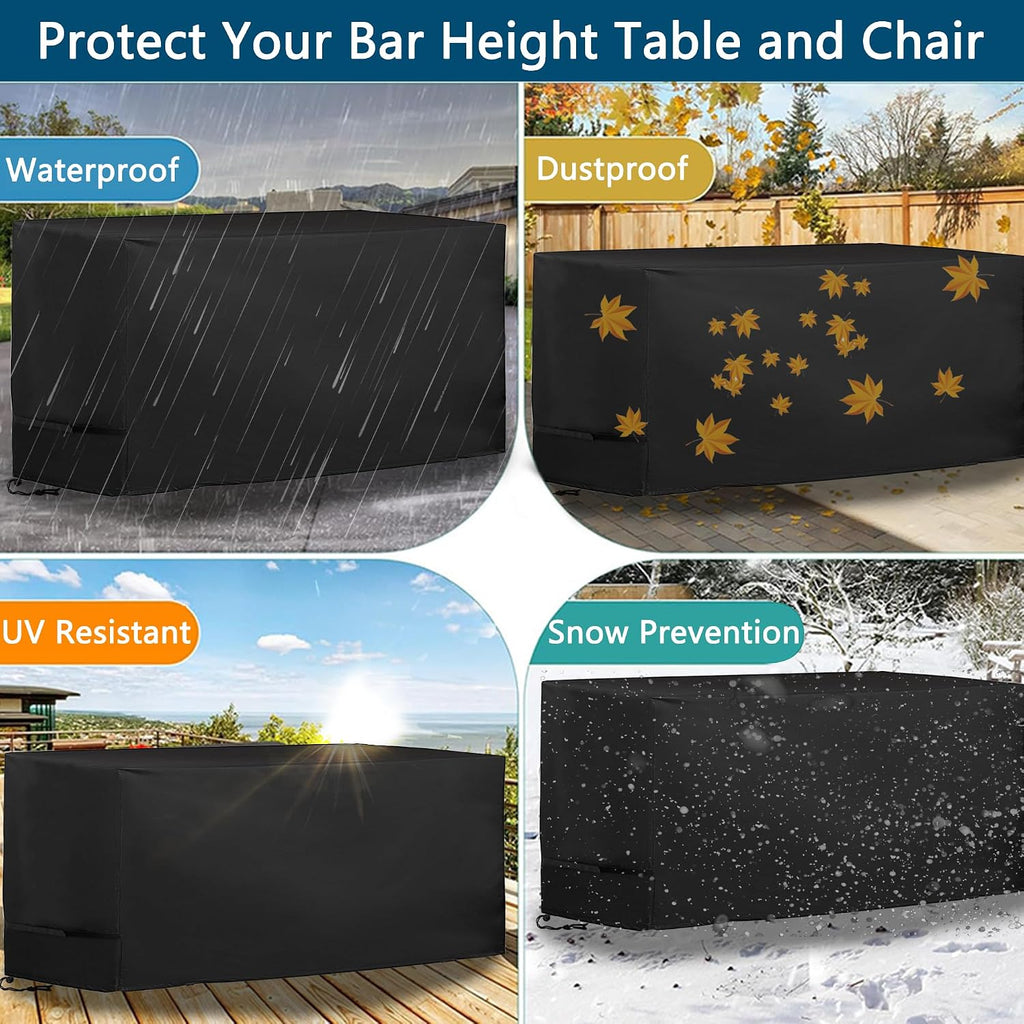 bar height patio set cover, bistro set cover on a desk or shelf