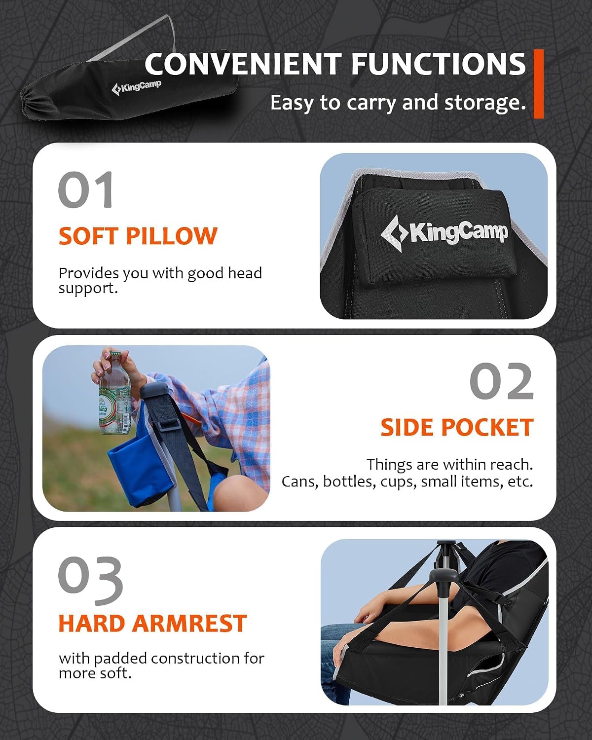 KingCamp Hammock Camping Chair, 400lbs Heavy Duty Swing Chairs for Adults