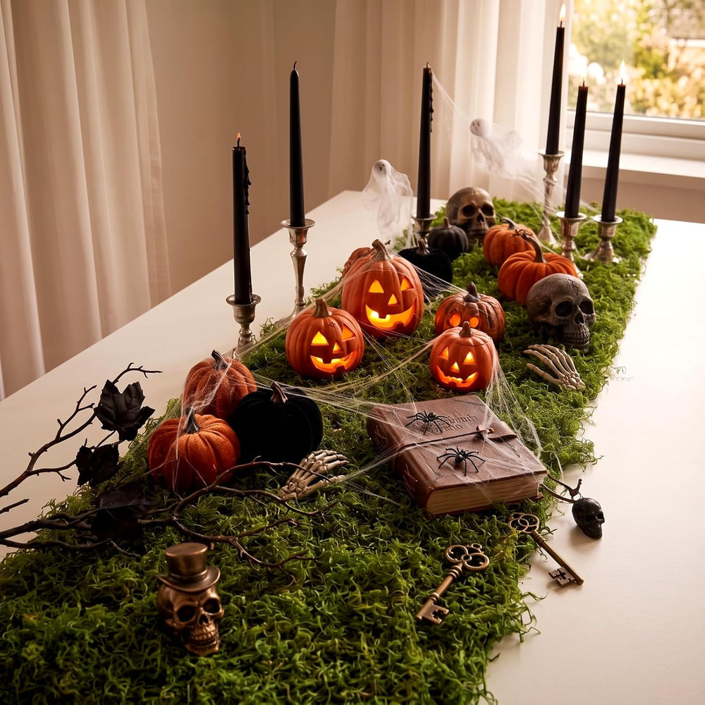 2 Artificial Moss Table Runner Halloween Enchanted Party Decor, Green