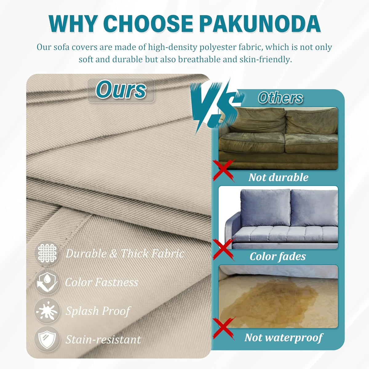 3 Pack Outdoor Patio Cushions Replacement Covers Waterproof