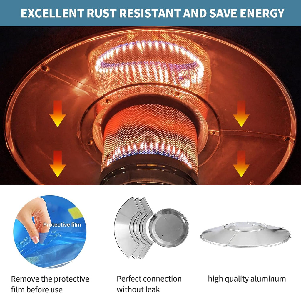Kisworm 2 Units Patio Heater Heat Reflector Shield, Replacement Dome Part for Outdoor Heaters