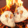 Colingmill 2 Pack Ceramic Fire Pit Skull 8.7 in for Halloween Decor, White