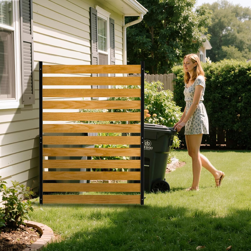 DoCred 38" W x 60" H Air Conditioner Fence, Wood Privacy Screen 1 Panel