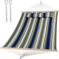SUNCREAT Double Hammocks 2 Person with Extra Large Pillow, Blue&Aqua