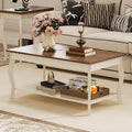 ChooChoo Coffee Table with Curved Legs and Storage Shelf