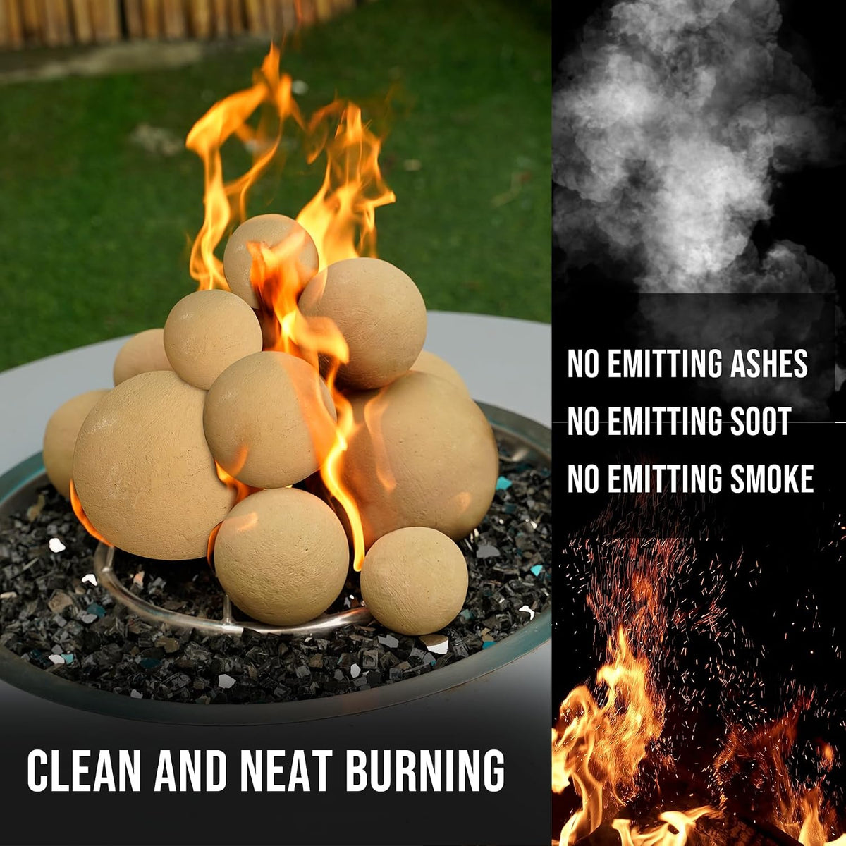 Skyflame 4-inch Ceramic Fireplace Balls, Fire Pit Firepalce Decorative